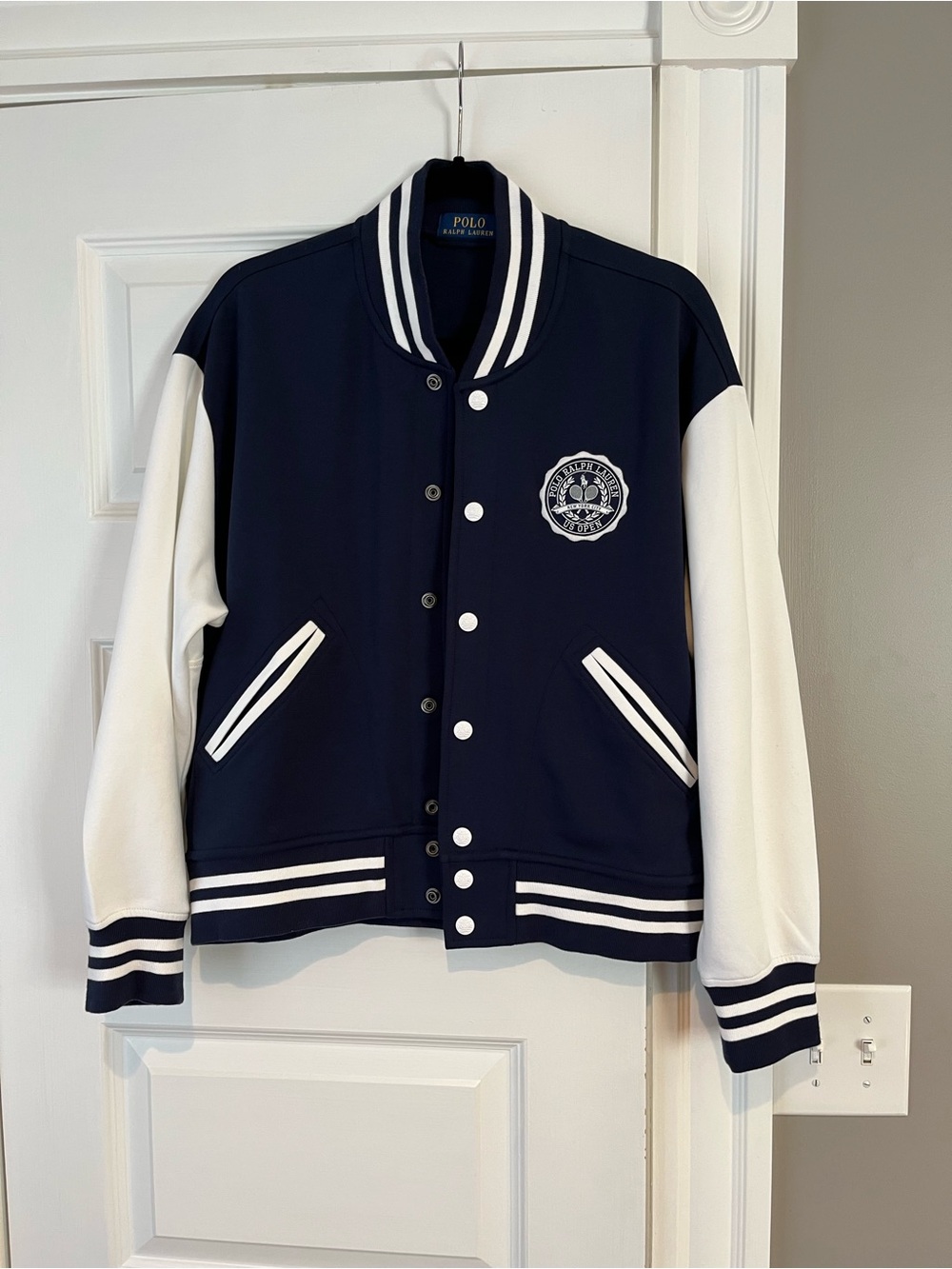 Polo Ralph Lauren US Open Navy Jacket with White Striped Collar